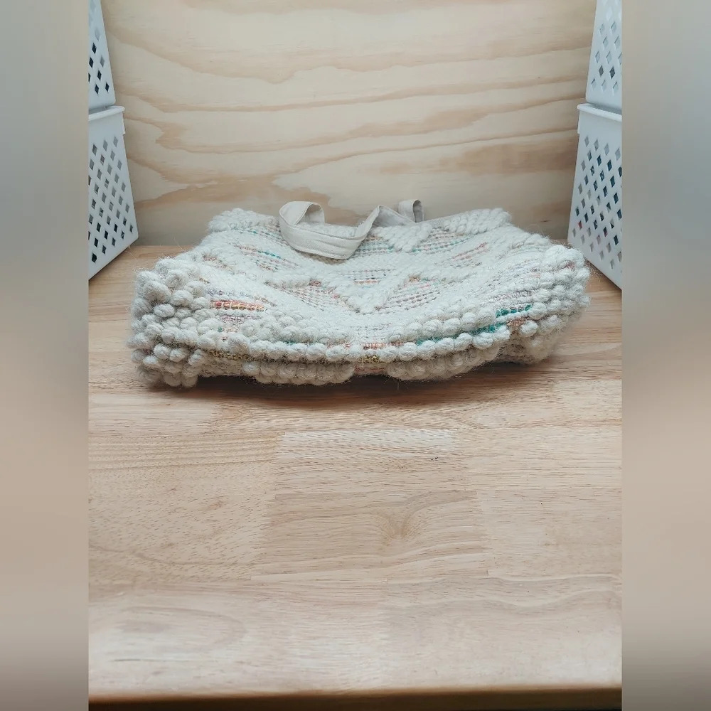 Aztec Pattern Wool Double Strap Bag Tote Purse La… - image 5